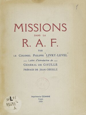 cover image of Missions dans la R.A.F.
